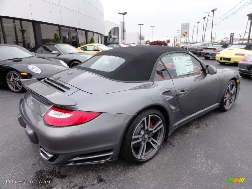 2012 911 Turbo Cabriolet - Meteor Grey Metallic / Carrera Red Natural Leather photo #33