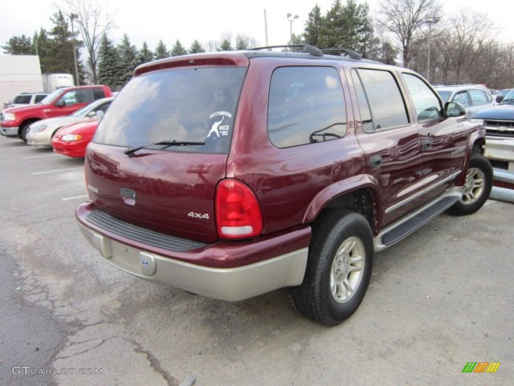 2001 Durango SLT 4x4 - Dark Garnet Red Pearl / Taupe photo #3