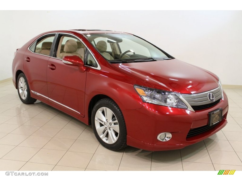 2010 HS 250h Hybrid Premium - Matador Red Mica / Parchment photo #1