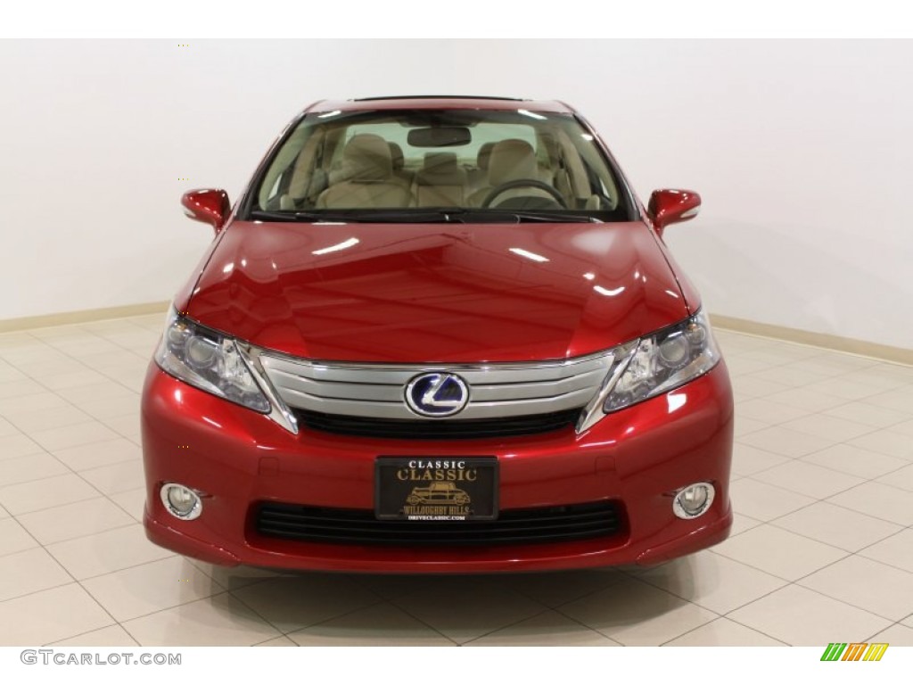 2010 HS 250h Hybrid Premium - Matador Red Mica / Parchment photo #2