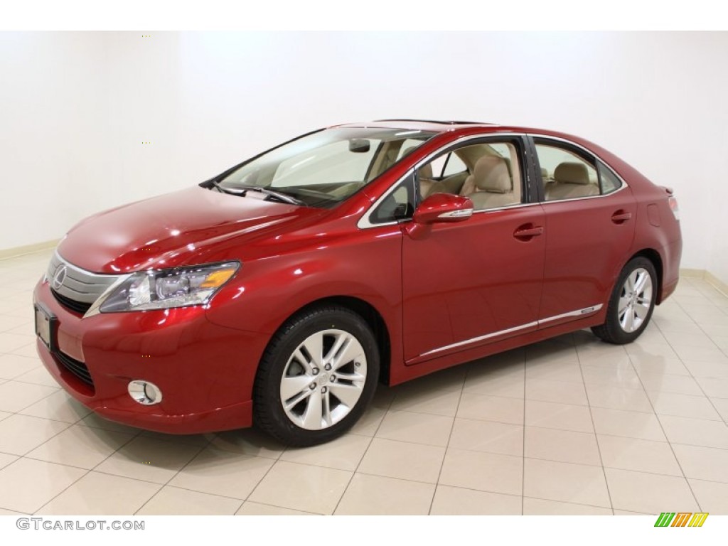 2010 HS 250h Hybrid Premium - Matador Red Mica / Parchment photo #3