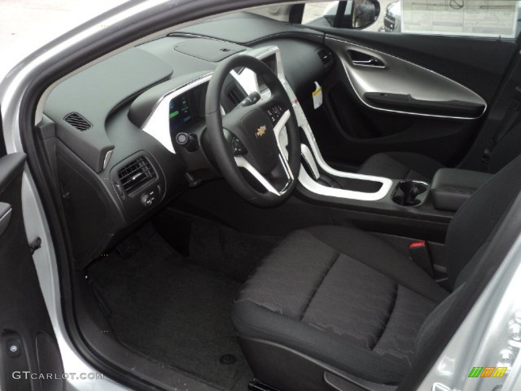 Jet Black/Ceramic White Accents Interior 2012 Chevrolet Volt Hatchback Photo #56694398