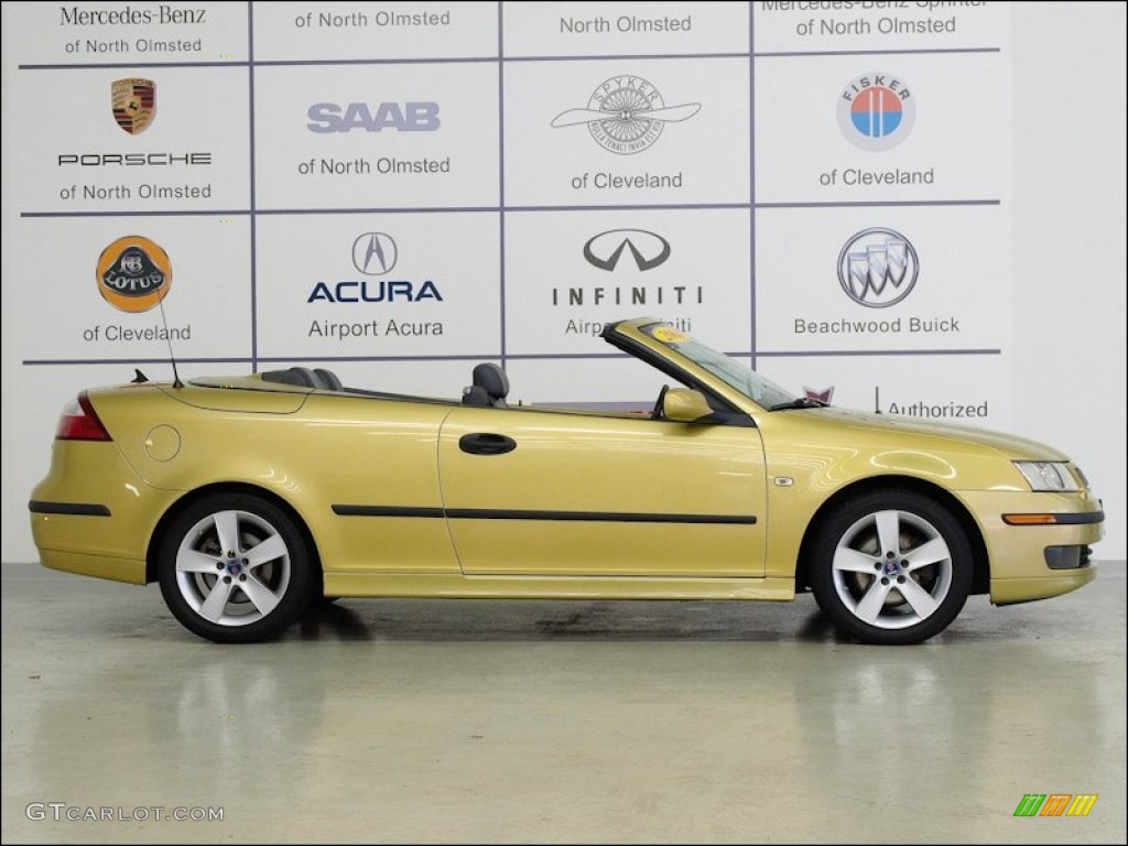 2004 9-3 Arc Convertible - Lime Yellow Metallic / Slate Gray photo #3