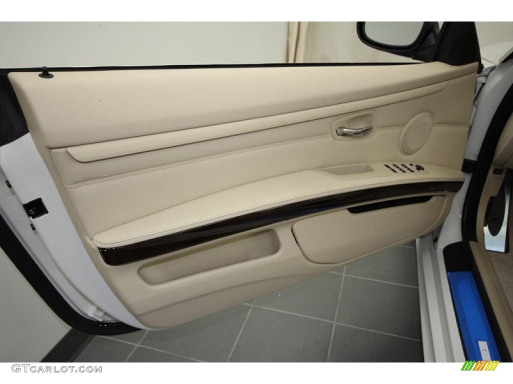 2012 BMW 3 Series 335i Convertible Cream Beige Door Panel Photo #56698069