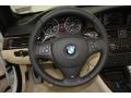 Cream Beige 2012 BMW 3 Series 335i Convertible Steering Wheel