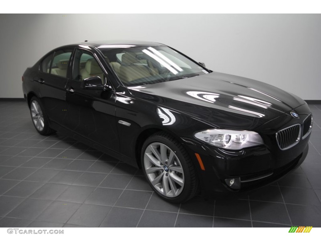 2012 5 Series 535i Sedan - Black Sapphire Metallic / Venetian Beige photo #1