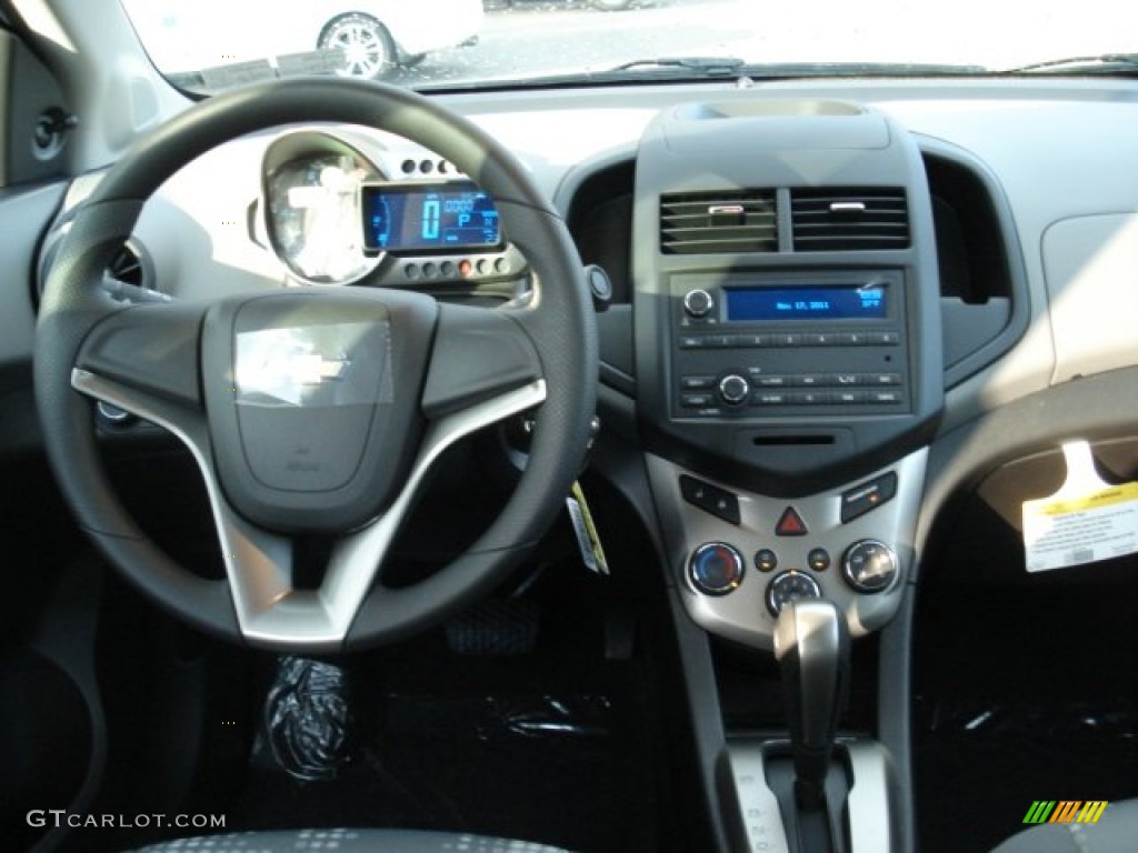 2012 Chevrolet Sonic LS Sedan Jet Black/Dark Titanium Dashboard Photo #56705549