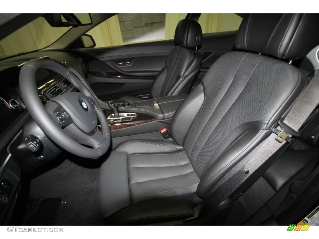 Black Nappa Leather Interior 2012 BMW 6 Series 640i Coupe Photo #56705552