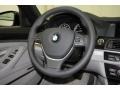 2012 BMW 5 Series Everest Gray Interior Steering Wheel Photo