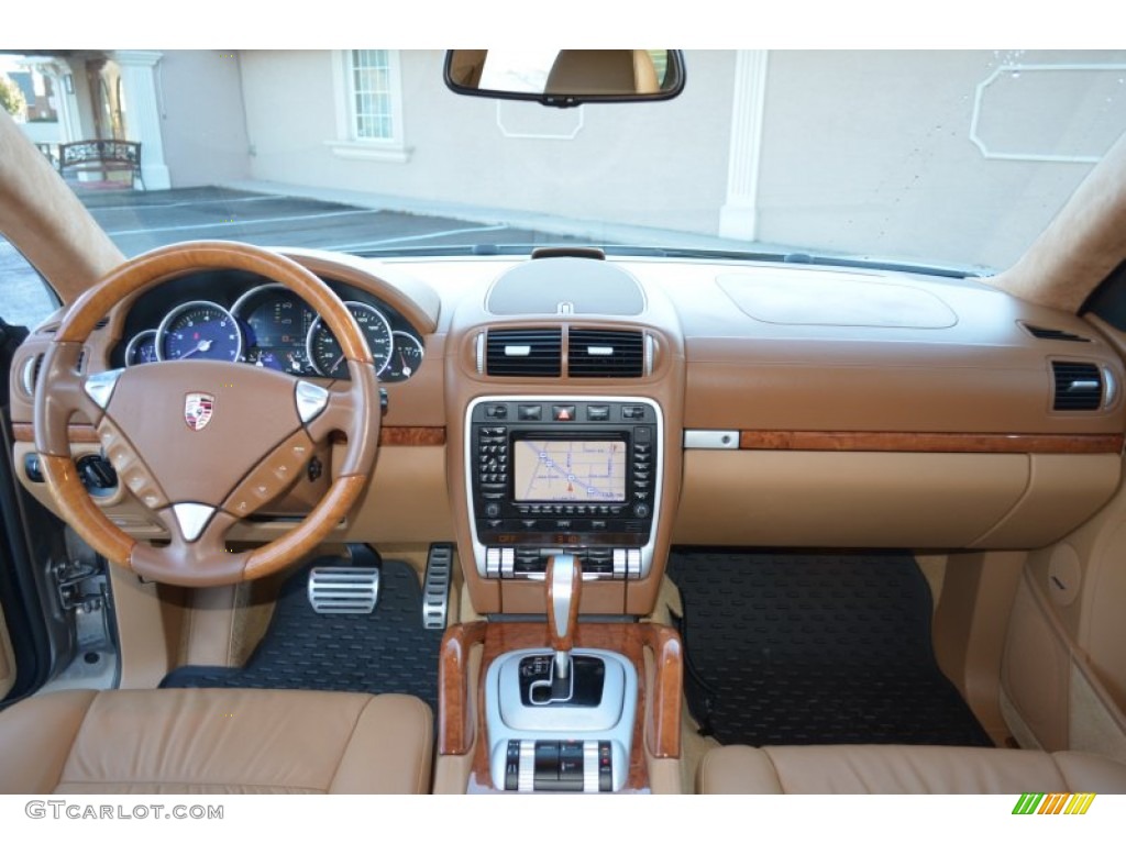 2008 Porsche Cayenne Turbo Sand Beige Full Leather Dashboard Photo #56707772