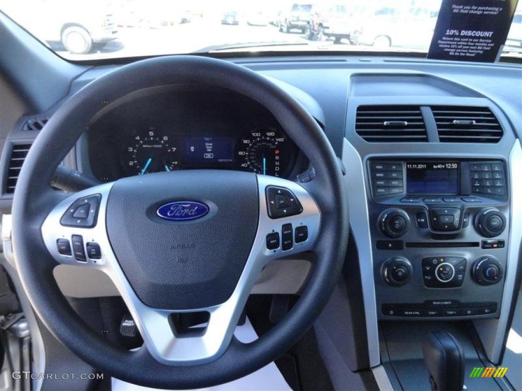 2011 Ford Explorer FWD Charcoal Black Steering Wheel Photo #56709878