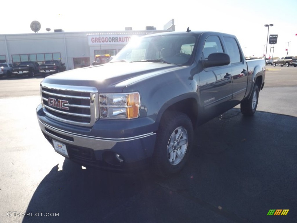 2012 Sierra 1500 SLE Crew Cab 4x4 - Stealth Gray Metallic / Dark Titanium/Light Titanium photo #1
