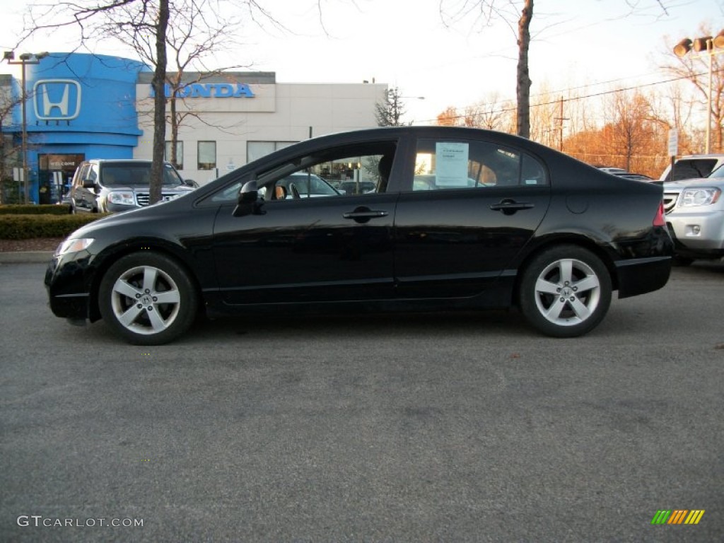 2009 Civic LX-S Sedan - Crystal Black Pearl / Black photo #1