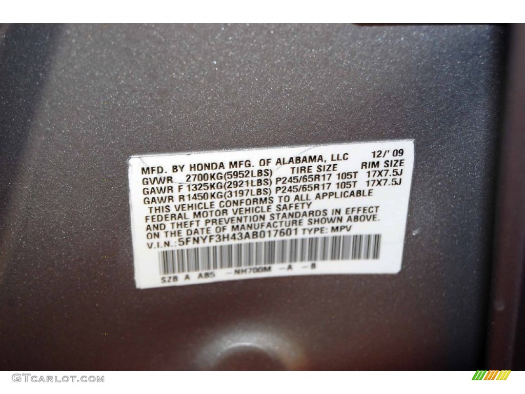 2010 Honda Pilot EX Parts Photos
