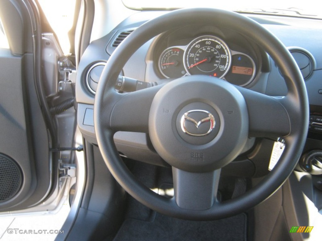 2012 Mazda MAZDA2 Sport Black Steering Wheel Photo #56712248