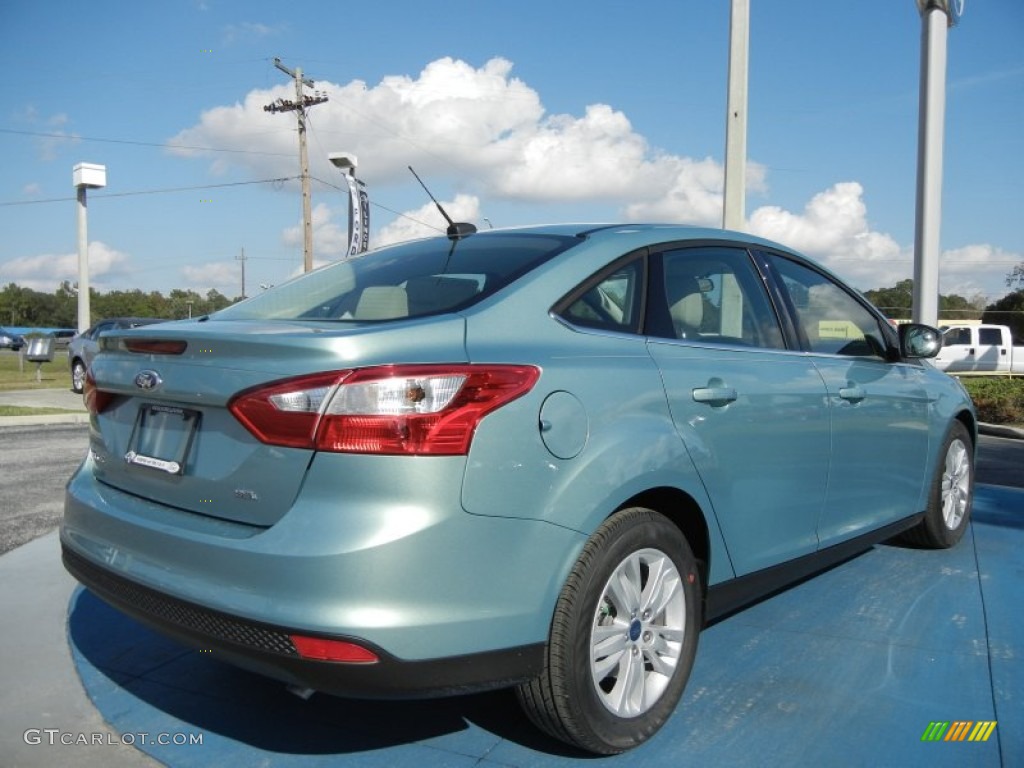 2012 Focus SEL Sedan - Frosted Glass Metallic / Stone photo #3