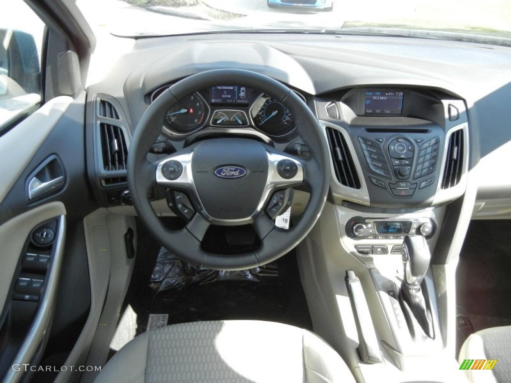 2012 Focus SEL Sedan - Frosted Glass Metallic / Stone photo #7