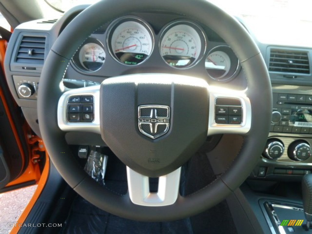 2012 Dodge Challenger SXT Dark Slate Gray Steering Wheel Photo #56715876