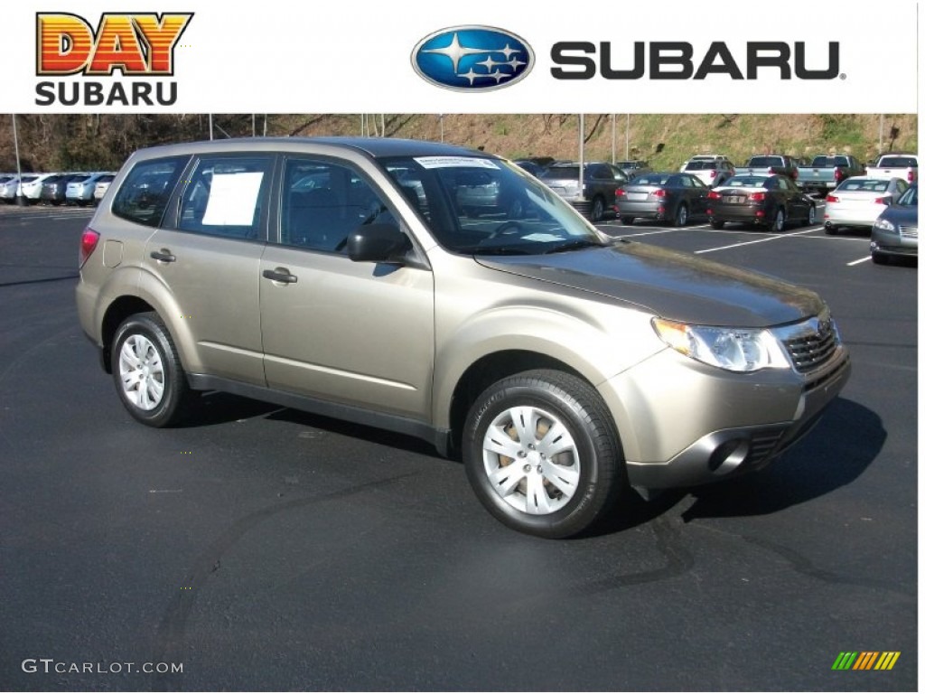 2009 Forester 2.5 X - Topaz Gold Metallic / Black photo #1
