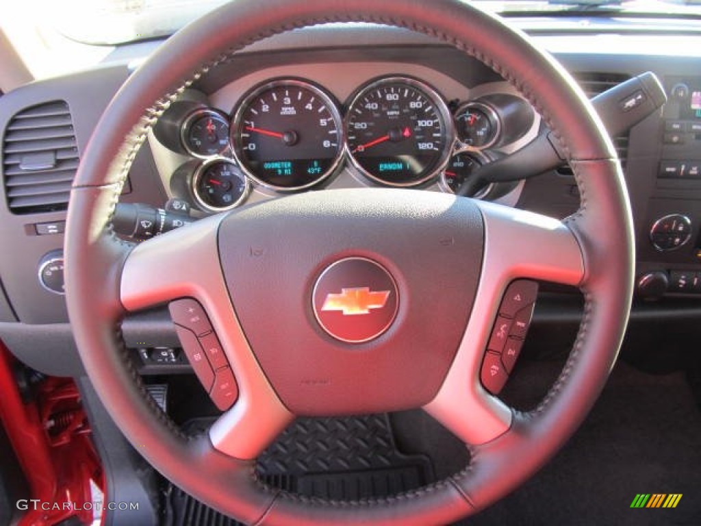 2012 Chevrolet Silverado 2500HD LT Crew Cab 4x4 Ebony Steering Wheel Photo #56719292