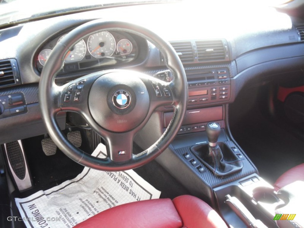 2004 BMW M3 Convertible Imola Red Steering Wheel Photo #56719947