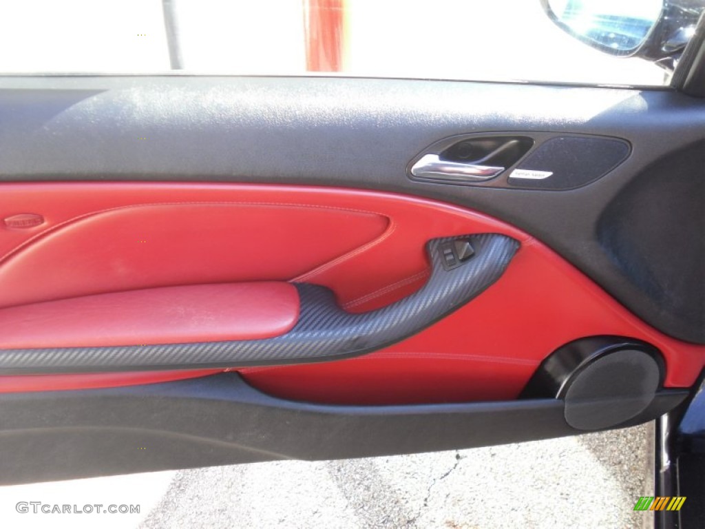 2004 BMW M3 Convertible Imola Red Door Panel Photo #56719955