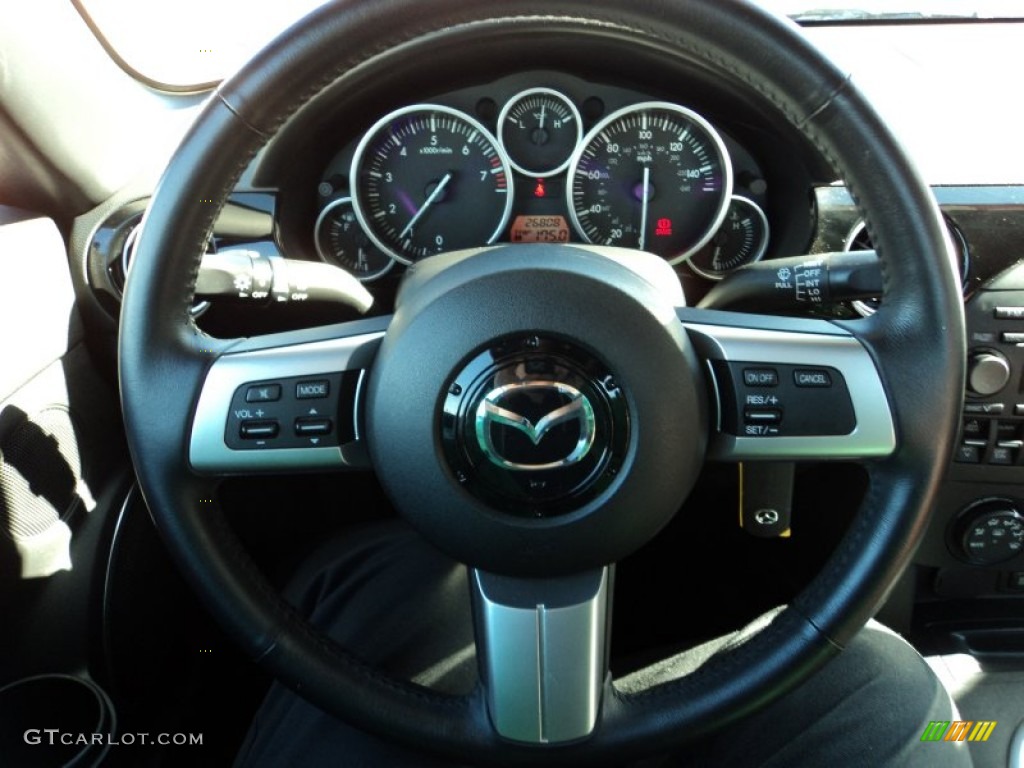 2008 Mazda MX-5 Miata Grand Touring Hardtop Roadster Saddle Brown Steering Wheel Photo #56720750