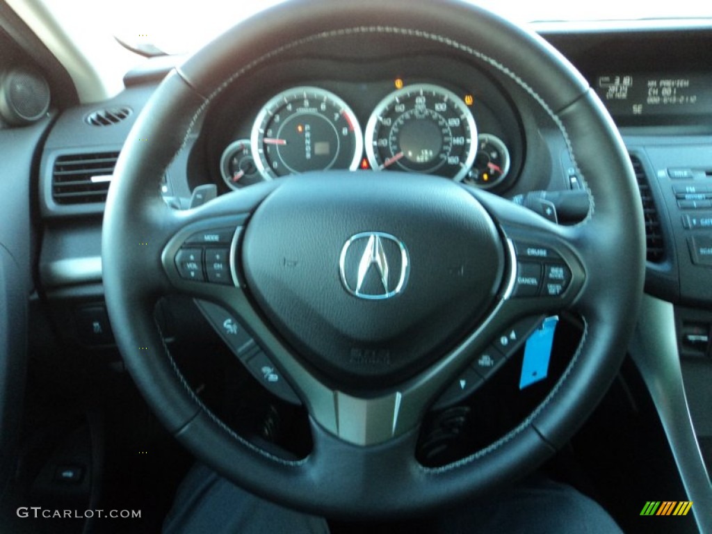 2012 Acura TSX Sedan Ebony Steering Wheel Photo #56722004