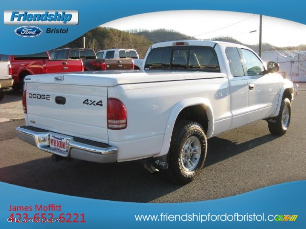 1999 Dakota SLT Extended Cab 4x4 - Bright White / Mist Gray photo #6