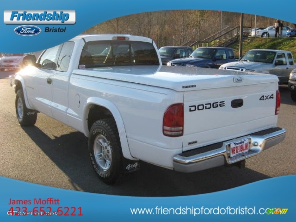 1999 Dakota SLT Extended Cab 4x4 - Bright White / Mist Gray photo #7