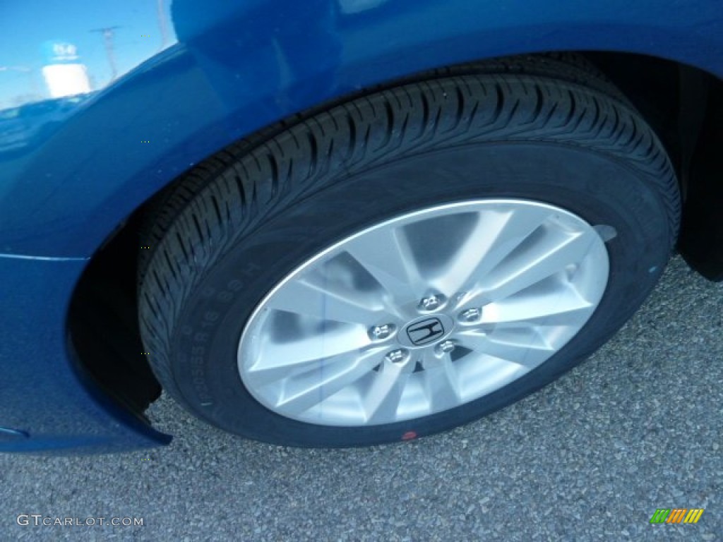 2012 Civic EX-L Sedan - Dyno Blue Pearl / Gray photo #9