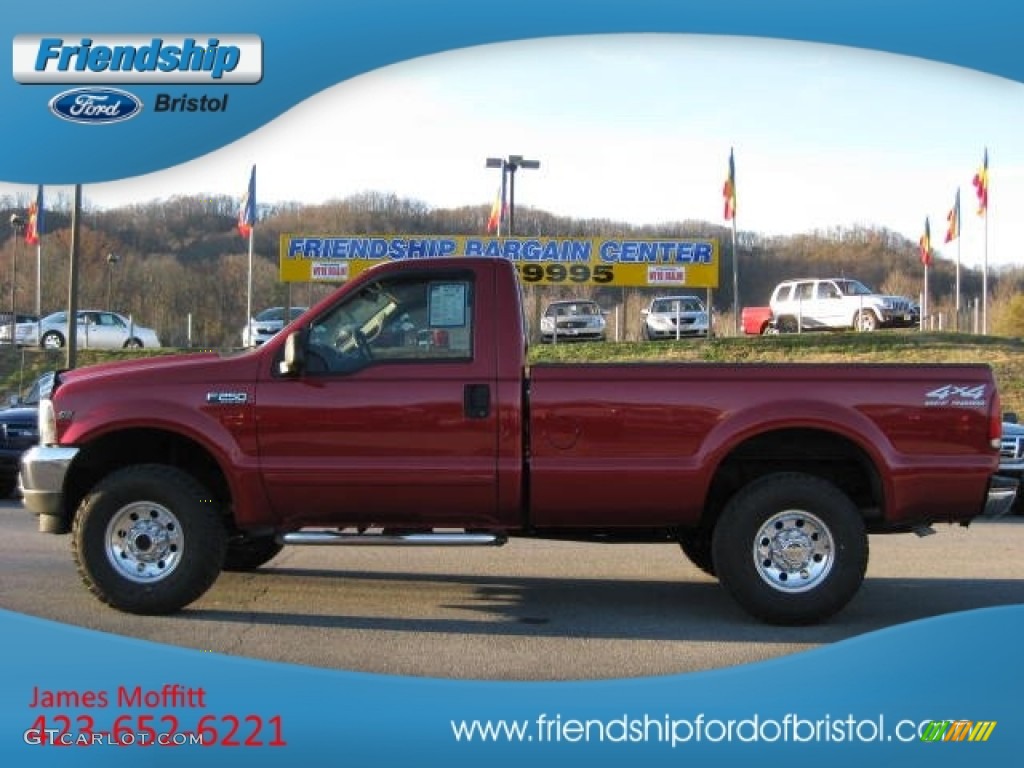 2001 F250 Super Duty XLT Regular Cab 4x4 - Toreador Red Metallic / Medium Graphite photo #2