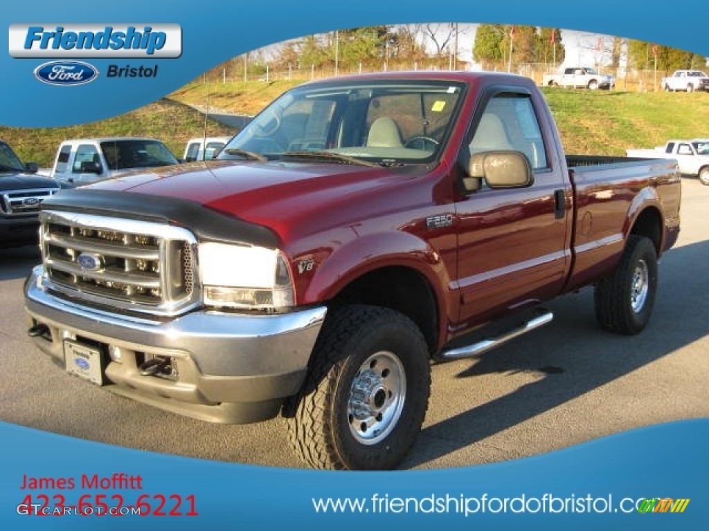 2001 F250 Super Duty XLT Regular Cab 4x4 - Toreador Red Metallic / Medium Graphite photo #3