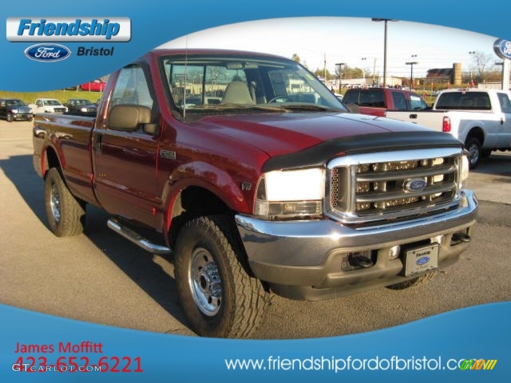 2001 F250 Super Duty XLT Regular Cab 4x4 - Toreador Red Metallic / Medium Graphite photo #4