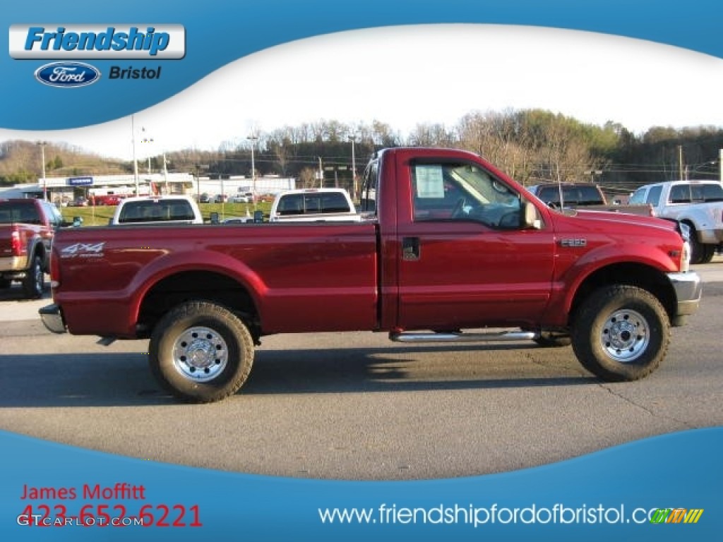 2001 F250 Super Duty XLT Regular Cab 4x4 - Toreador Red Metallic / Medium Graphite photo #5