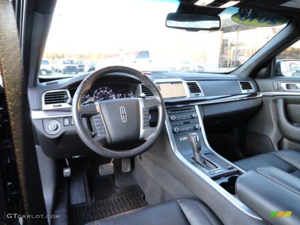 2010 Lincoln MKS EcoBoost AWD Charcoal Black/Fine Line Ebony Dashboard Photo #56726024