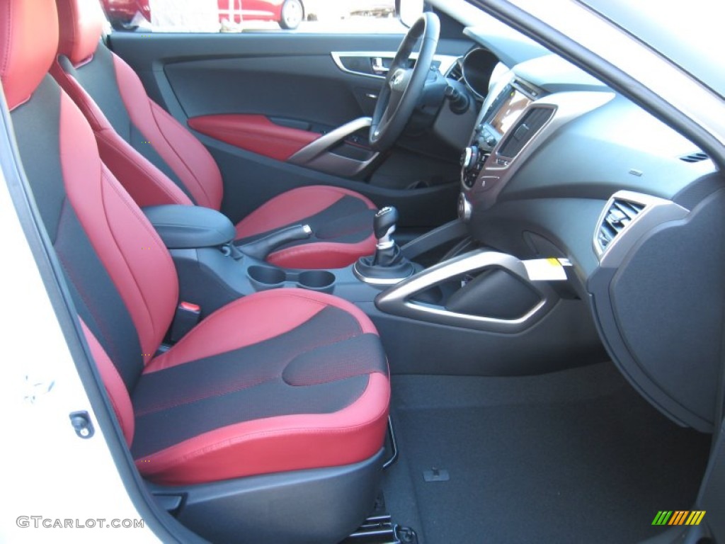 Black/Red Interior 2012 Hyundai Veloster Standard Veloster Model Photo #56726153