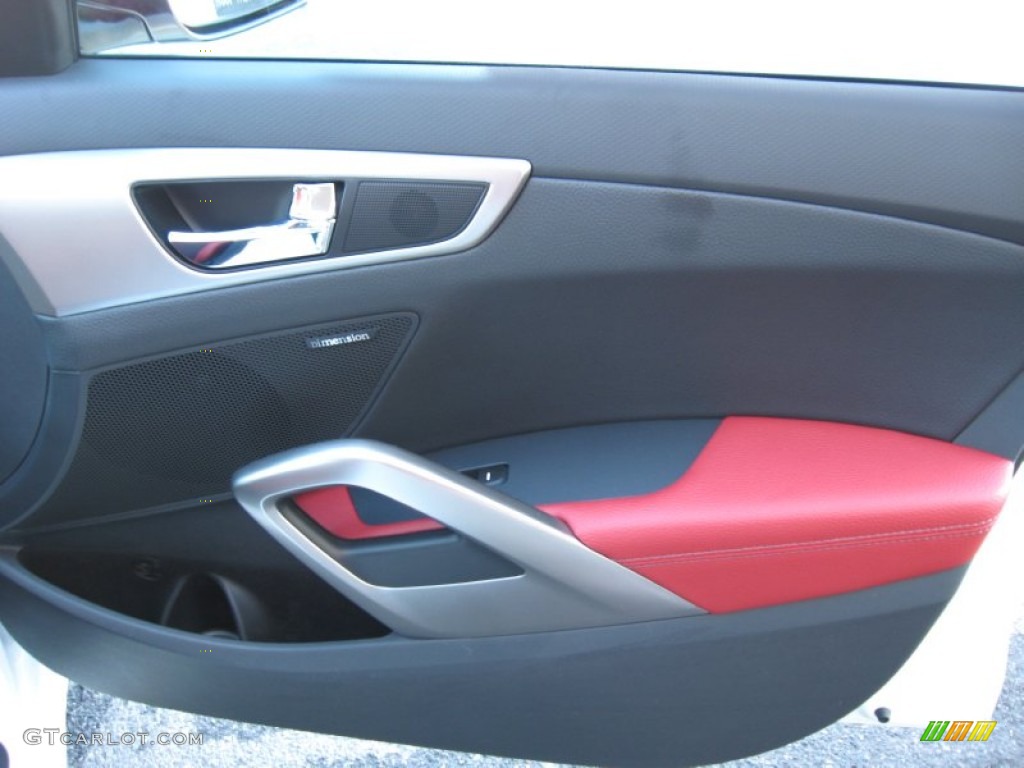 2012 Hyundai Veloster Standard Veloster Model Black/Red Door Panel Photo #56726171