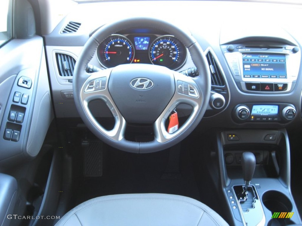2012 Hyundai Tucson Limited AWD Taupe Dashboard Photo #56726681