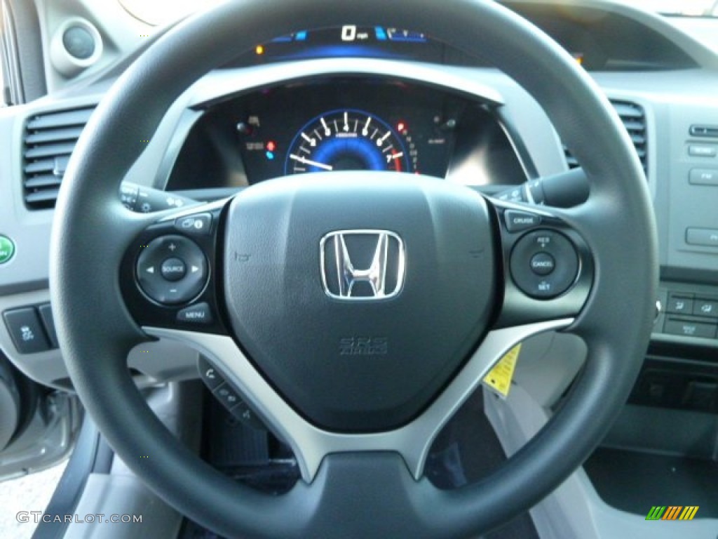 2012 Honda Civic EX Sedan Gray Steering Wheel Photo #56726872