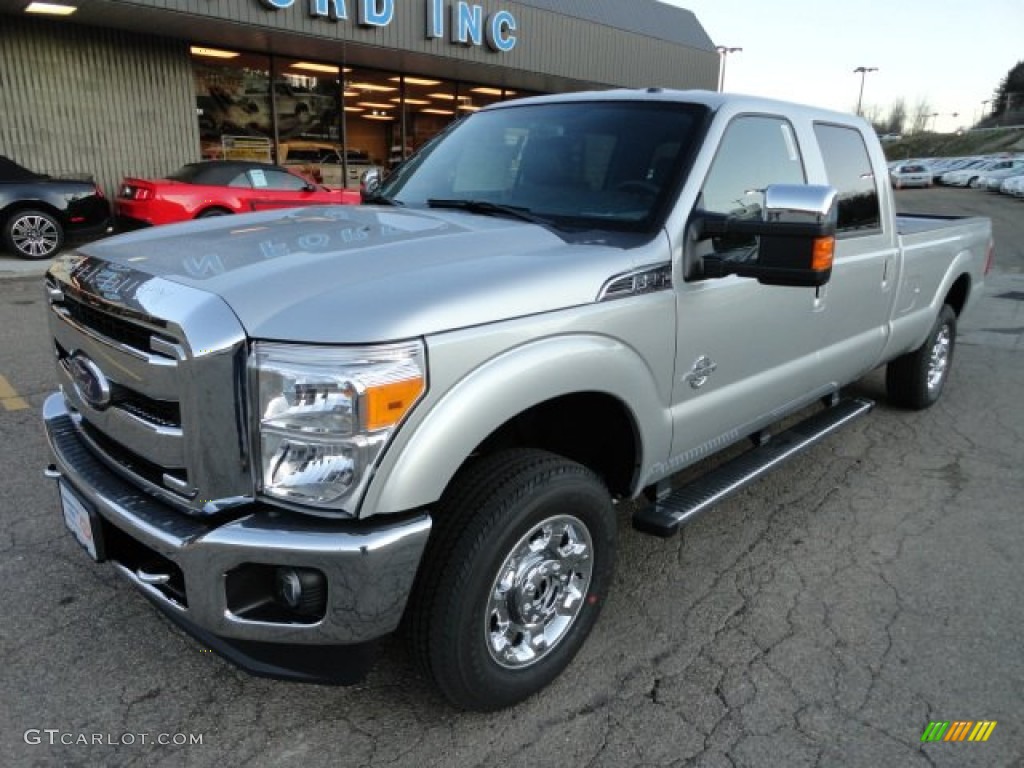 2012 F250 Super Duty Lariat Crew Cab 4x4 - Ingot Silver Metallic / Black photo #8