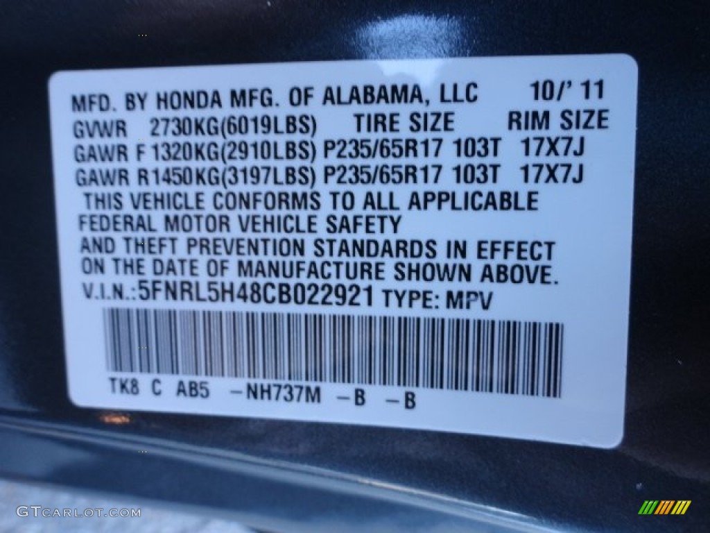 2012 Honda Odyssey EX Parts Photos