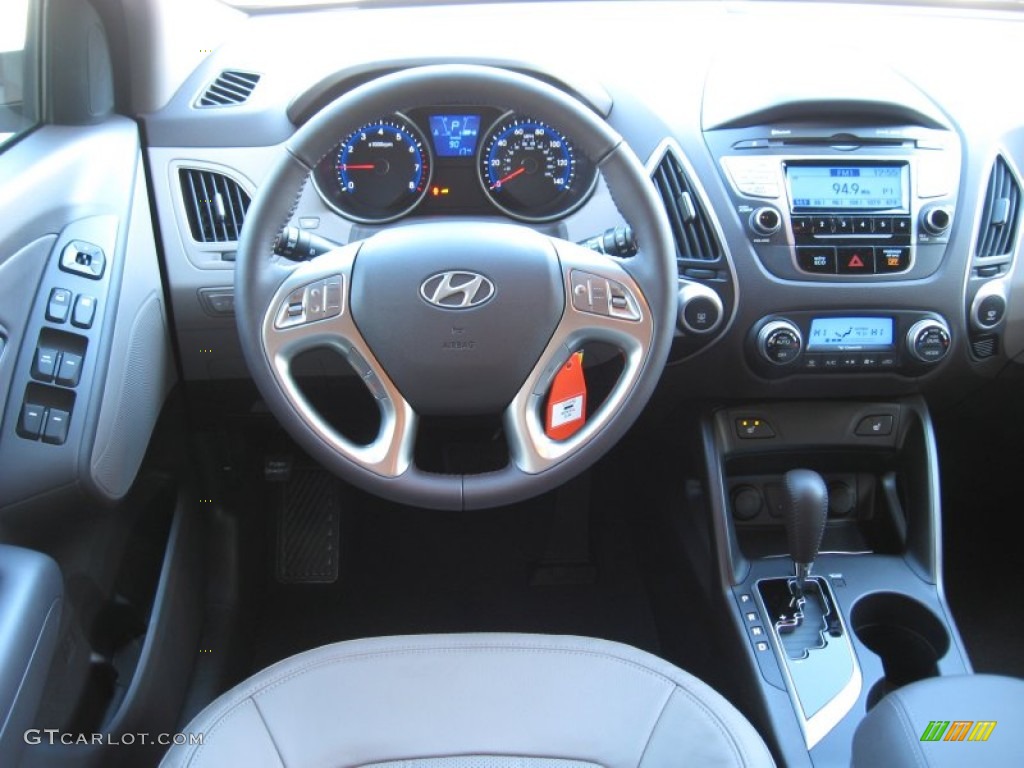 2012 Hyundai Tucson Limited AWD Taupe Dashboard Photo #56727196
