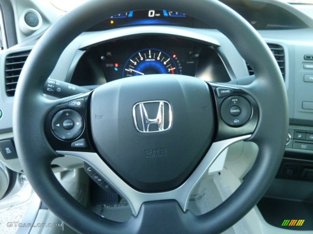 2012 Honda Civic EX Sedan Stone Steering Wheel Photo #56727215