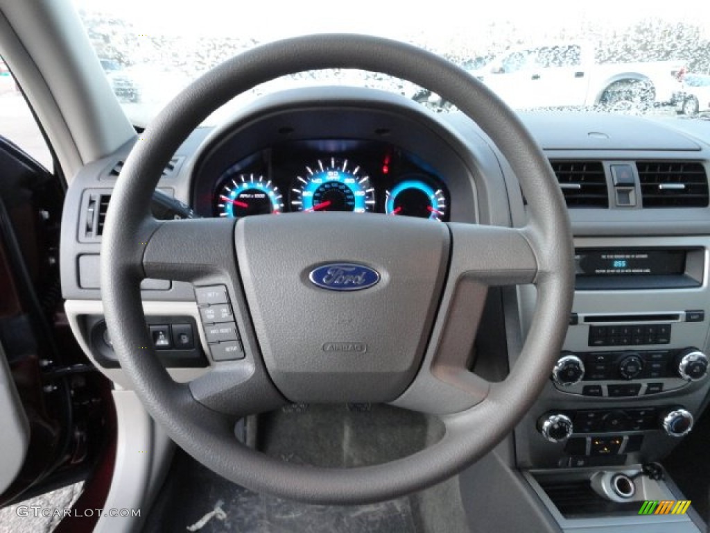 2012 Ford Fusion S Medium Light Stone Steering Wheel Photo #56727320