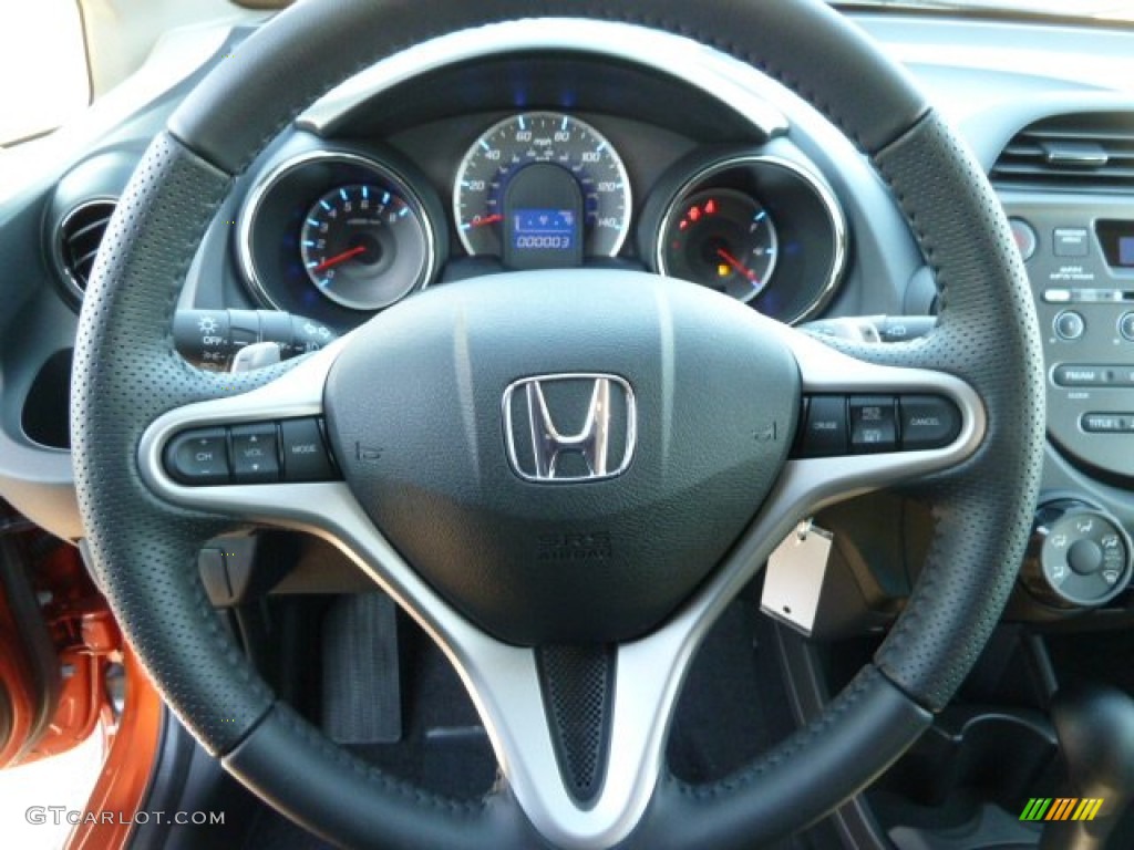 2012 Honda Fit Sport Black Steering Wheel Photo #56727557