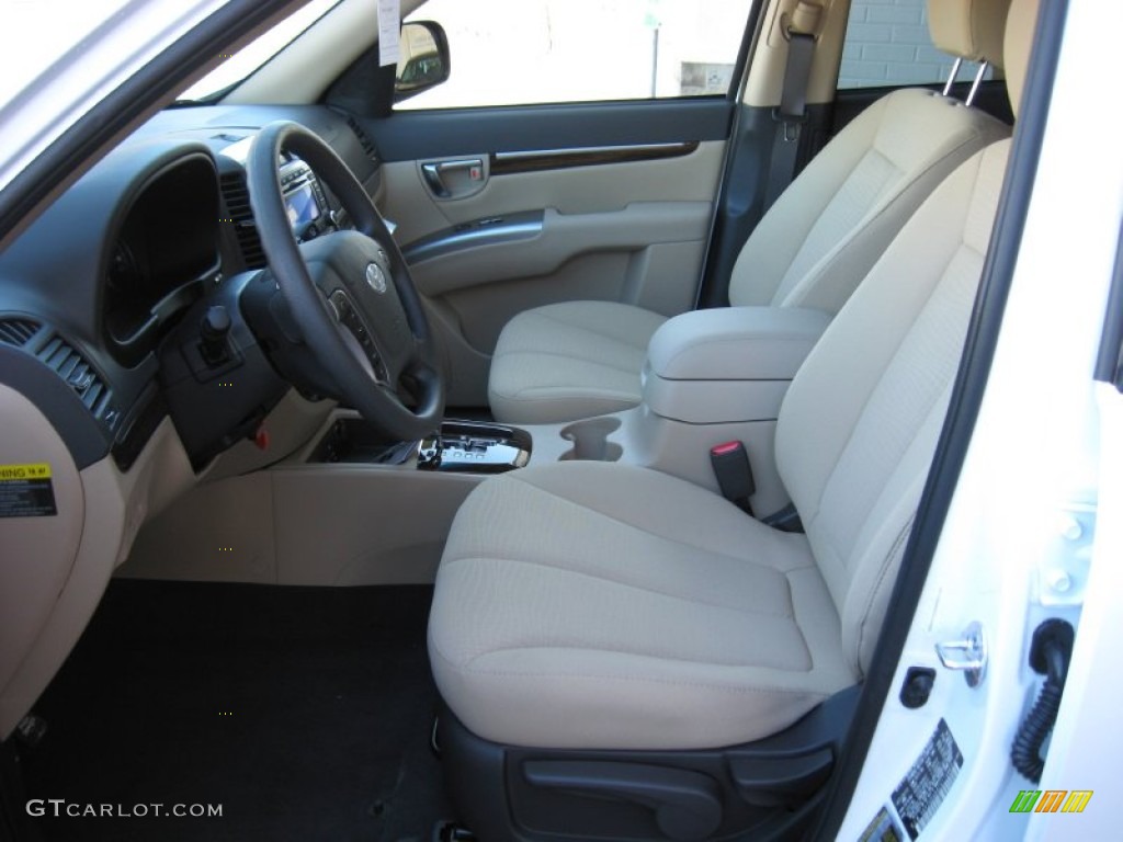 2012 Santa Fe GLS AWD - Glacier White / Beige photo #12