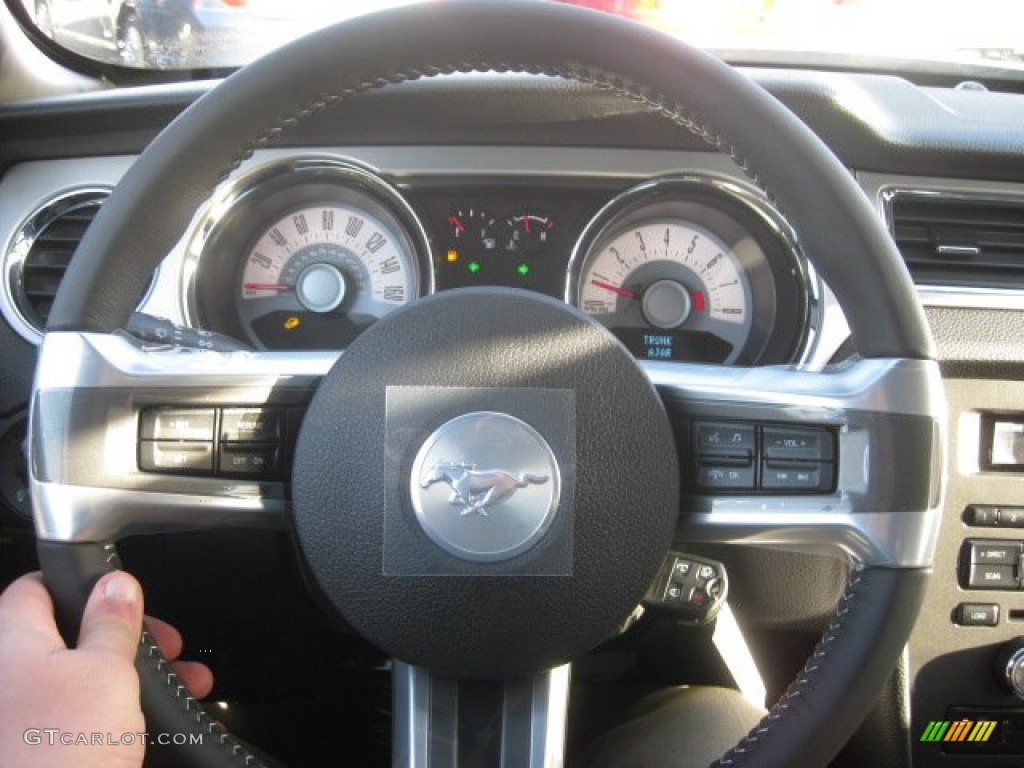 2012 Ford Mustang V6 Premium Convertible Charcoal Black Steering Wheel Photo #56727869