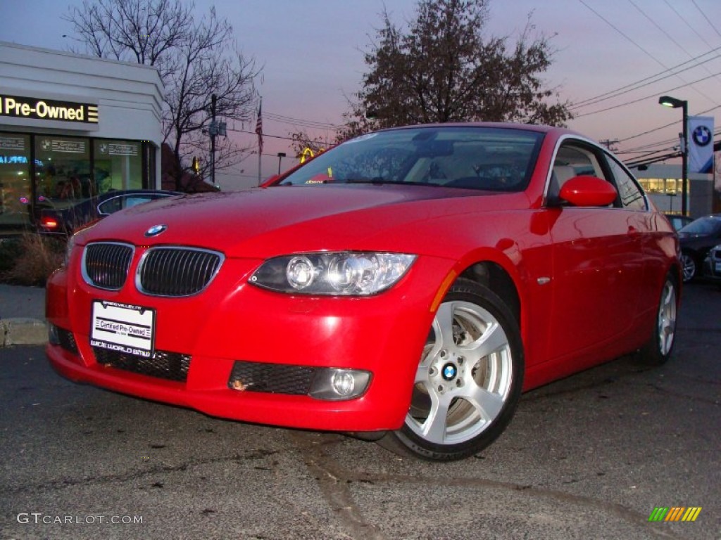 2007 3 Series 328xi Coupe - Crimson Red / Grey photo #1