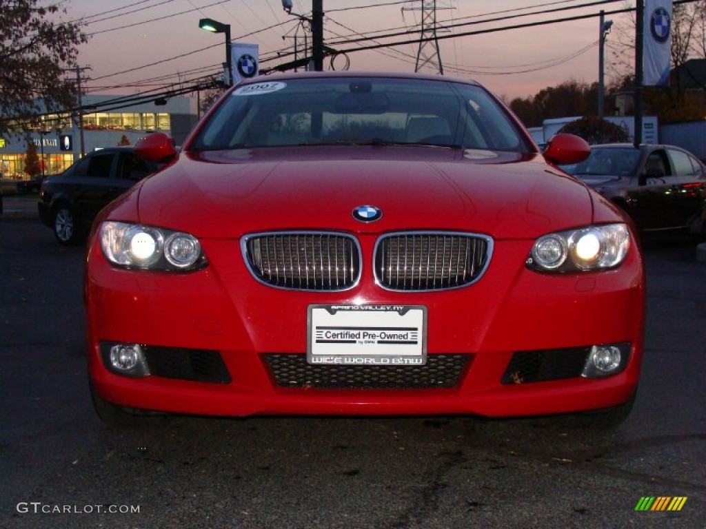 2007 3 Series 328xi Coupe - Crimson Red / Grey photo #2